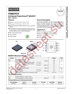 FDMS7672 datasheet  